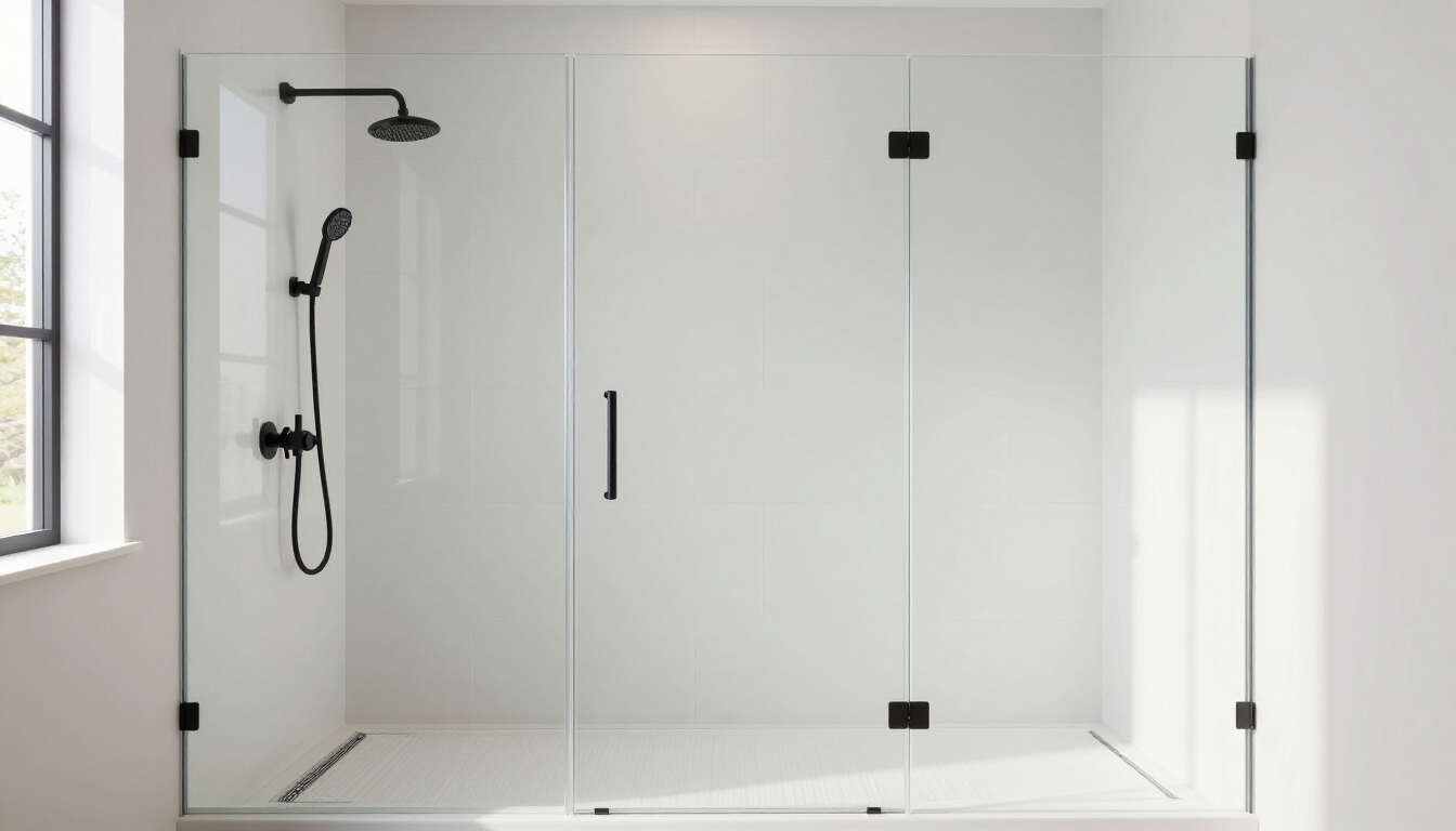 Tiled walk-in shower with frameless glass in a Fishers bathroom remodel